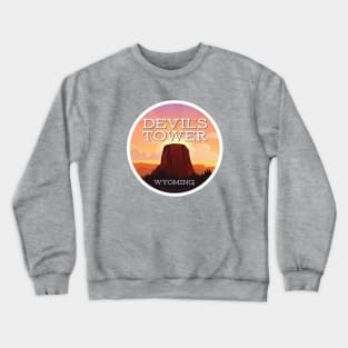 Devils Tower Wyoming Sunset Crewneck Sweatshirt